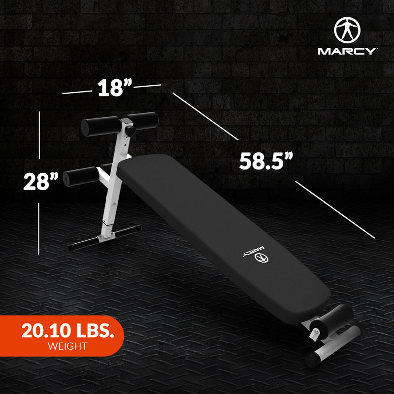 Load image into Gallery viewer, Marcy Folding Utility Bench Slant Board w/Headrest for Home Gym Exercise, White
