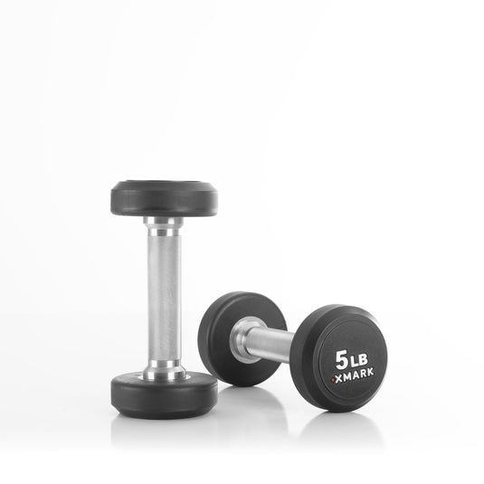 XMARK - Round Commercial Urethane Dumbbells (5-50 lb and 5-75 lb Sets)