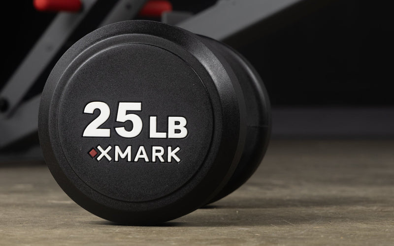Load image into Gallery viewer, XMARK - Round Commercial Urethane Dumbbells (5-50 lb and 5-75 lb Sets)
