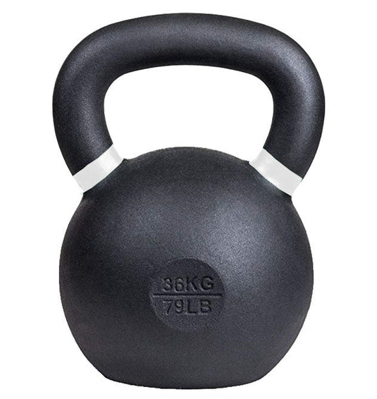 SoCal Kettlebellz - 36 kg (80 lb) Powder-Coated Cast-Iron Kettlebell – Black