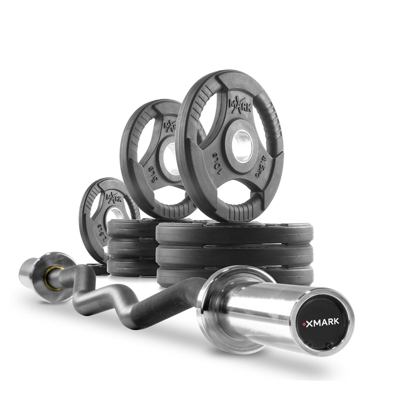 Load image into Gallery viewer, XMARK - Tri-Grip Olympic Weight Plates and Curl Barbell Sets
