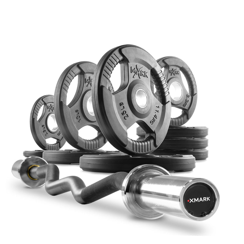 Load image into Gallery viewer, XMARK - Tri-Grip Olympic Weight Plates and Curl Barbell Sets
