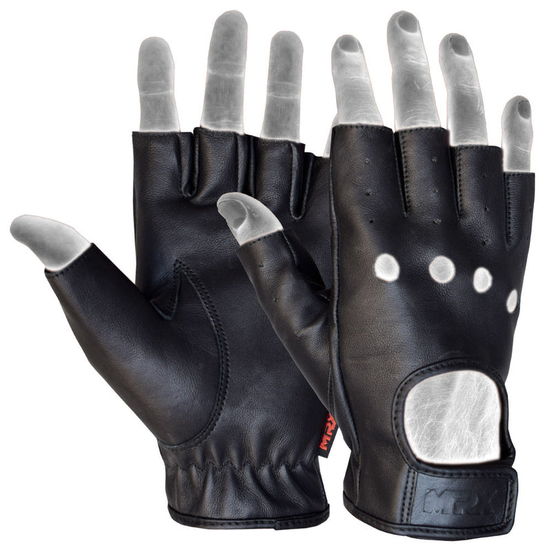 Load image into Gallery viewer, MRX - Driving Gloves Soft Leather Unlined Motorbike Riding Half Fingers Glove for Unisex
