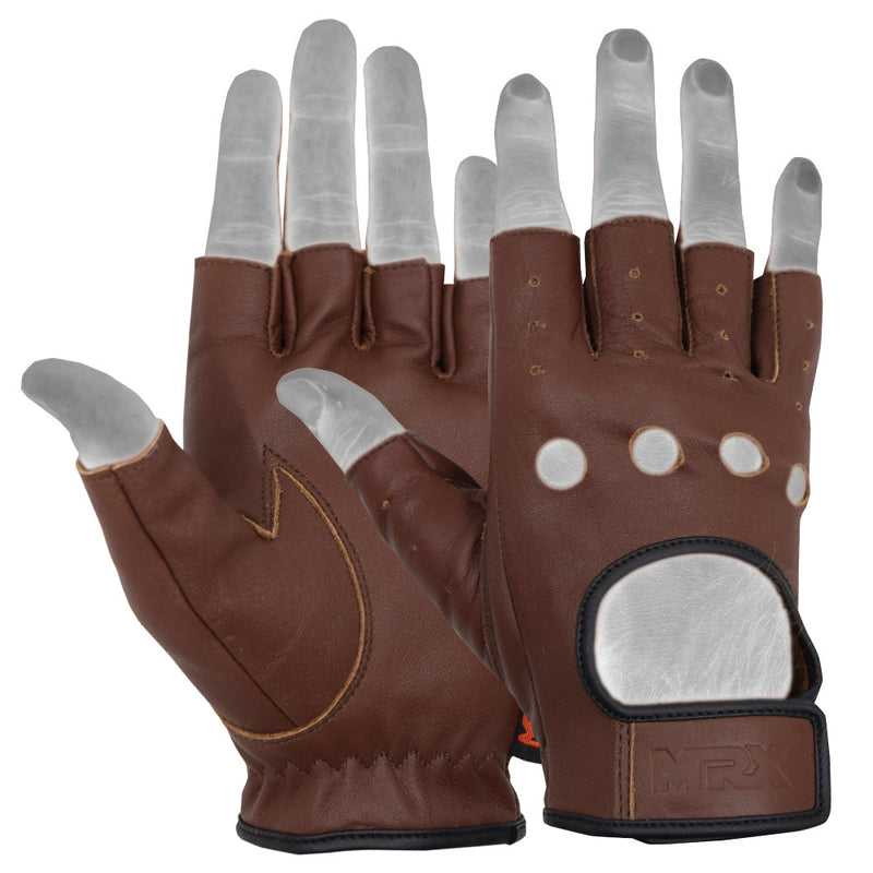 Load image into Gallery viewer, MRX - Driving Gloves Soft Leather Unlined Motorbike Riding Half Fingers Glove for Unisex
