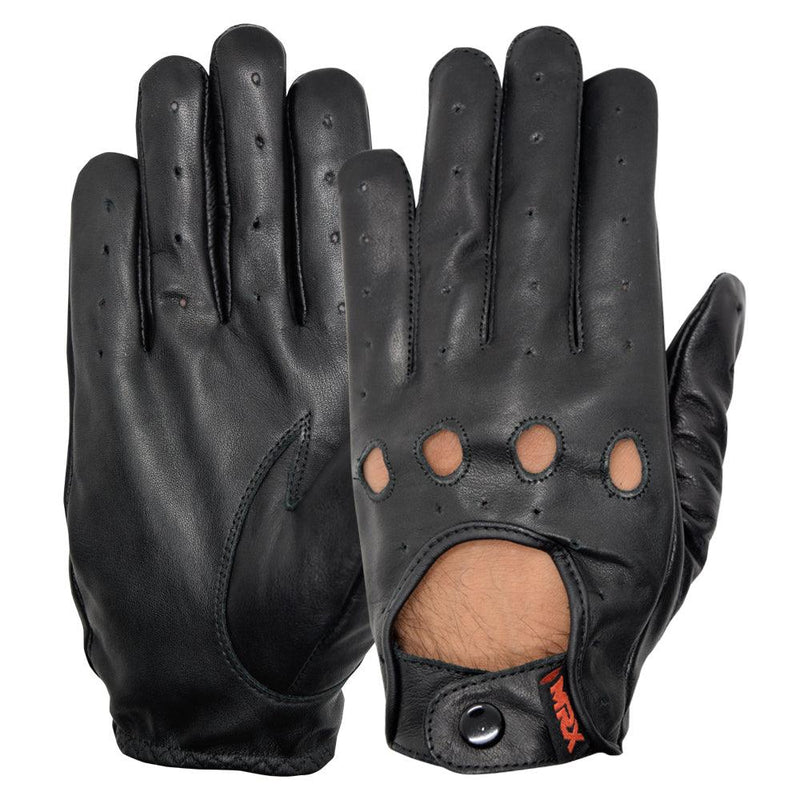 Load image into Gallery viewer, MRX - Driving Gloves Basic Soft Outdoor Glove Goat Leather Full Finger - Black - Button / S
