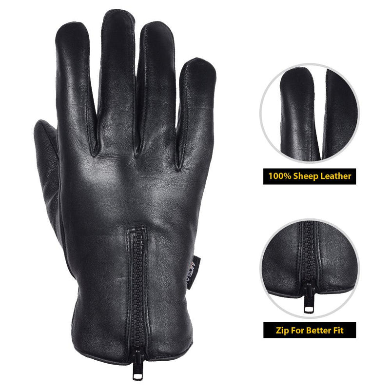 Load image into Gallery viewer, MRX - Men's Warm Winter Dress and Work Gloves, Thermal Lining, Genuine Black Leather
