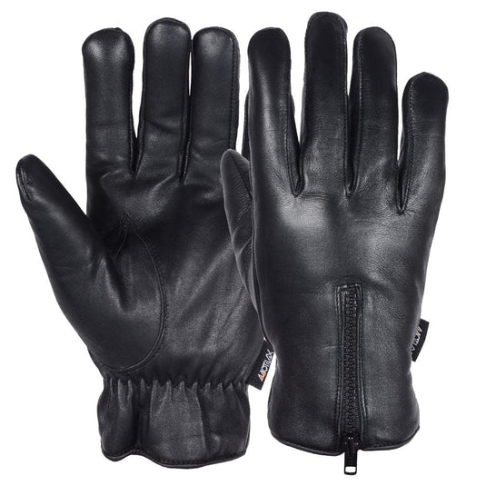 MRX - Men's Warm Winter Dress and Work Gloves, Thermal Lining, Genuine Black Leather