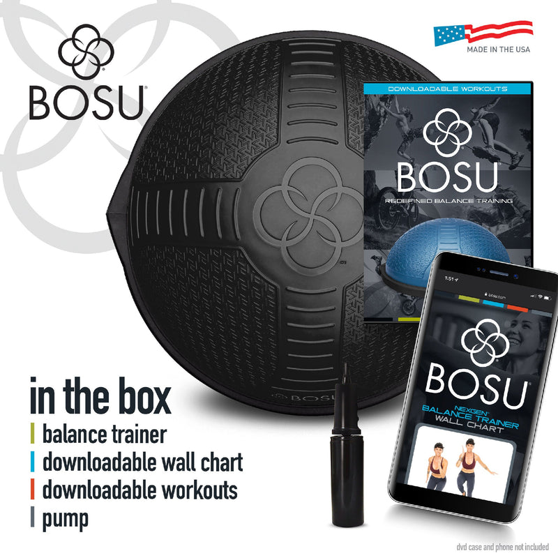 Load image into Gallery viewer, BOSU NexGen Home Fitness Exercise Gym Strength Flexibility Balance Trainer,Black
