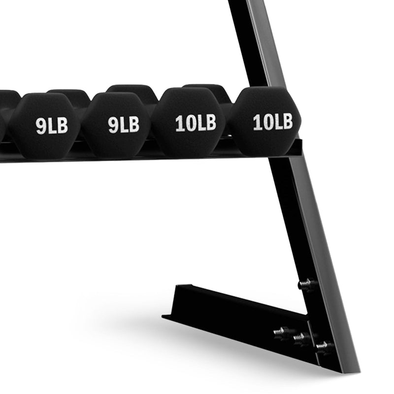 Load image into Gallery viewer, BalanceFrom Fitness 110 Pound Neoprene Coated Dumbbell Set with Stand, Black
