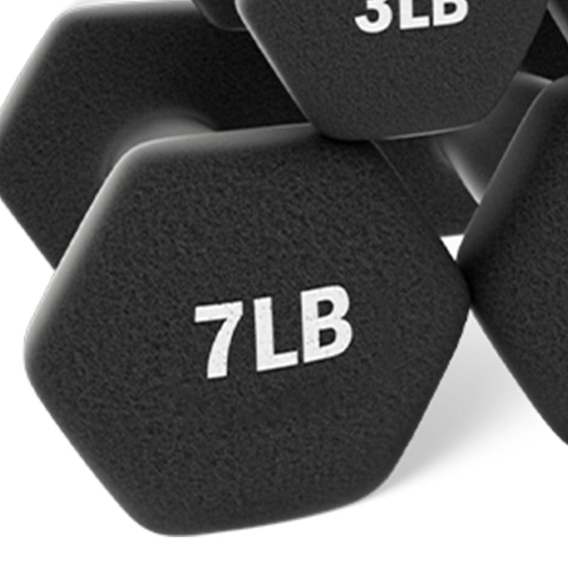 Load image into Gallery viewer, BalanceFrom Fitness 110 Pound Neoprene Coated Dumbbell Set with Stand, Black
