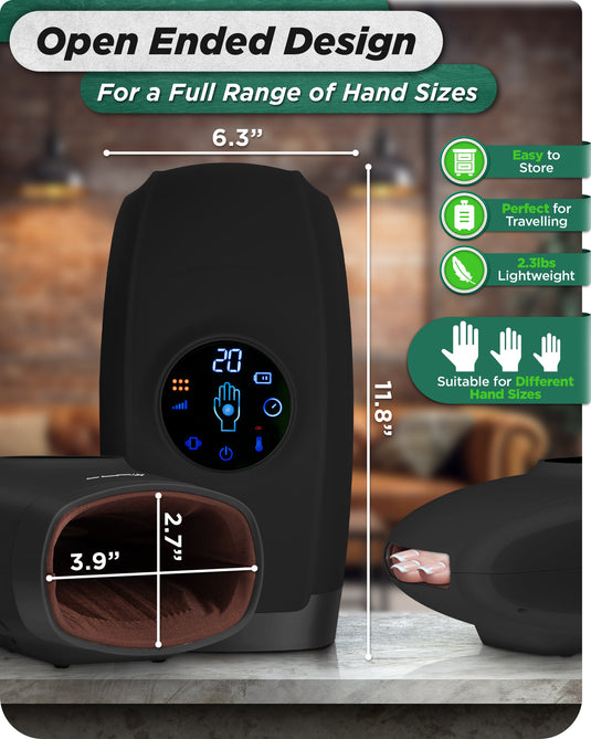 Lunix - LX7 Touchscreen Hand Massager Black