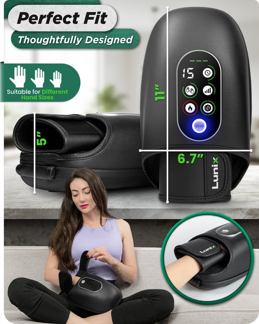 Lunix - LX31 Rolling Hand Massager Charcoal Black