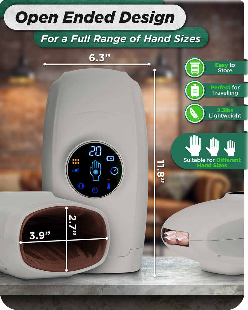 Load image into Gallery viewer, Lunix - LX7 LCD Touchscreen Hand Massager with Heated Air Compression (Cloud Gray)
