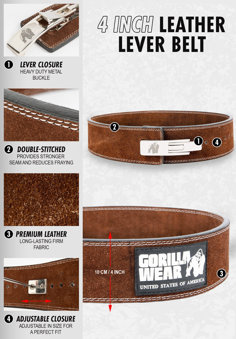 Load image into Gallery viewer, GW 4-inch Leather Lever Belt - Black
