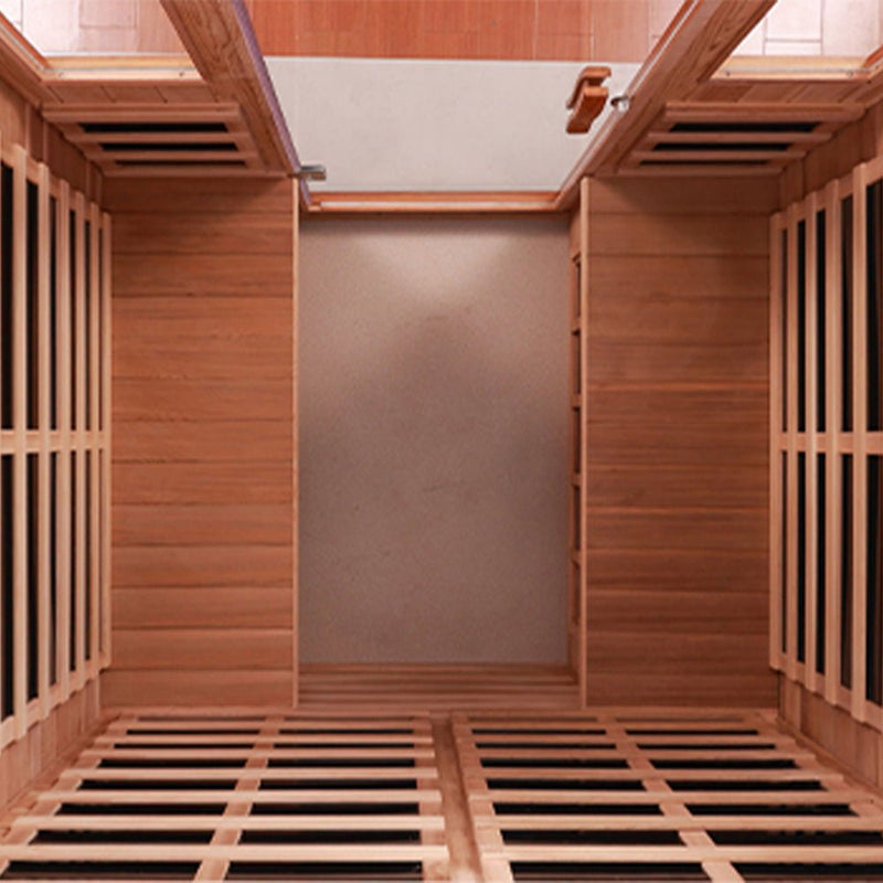 Load image into Gallery viewer, 4-Person Luxury Low EMF Outdoor FAR Infrared Home Sauna With Bluetooth Audio, 2050W (SAK15372)
