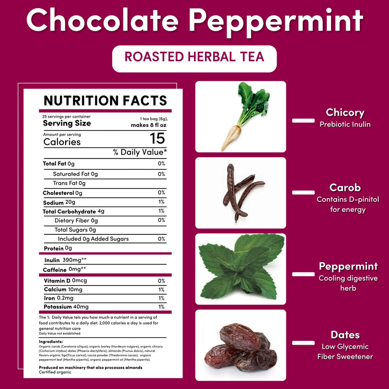 Load image into Gallery viewer, Teeccino - Chocolate Peppermint Roasted Herbal Tea
