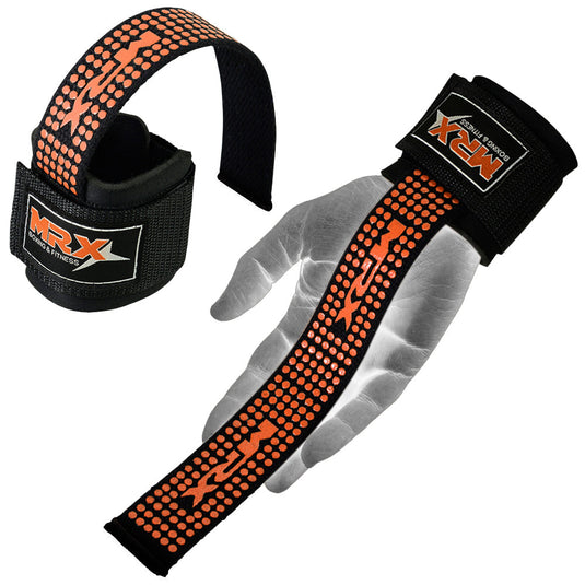 MRX - Weight Lifting Bar Straps With Wrist Wraps Heavy Duty Bodybuilding Workout Gym Strap