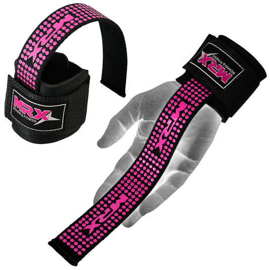MRX - Weight Lifting Bar Straps With Wrist Wraps Heavy Duty Bodybuilding Workout Gym Strap