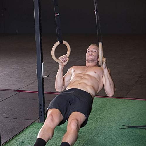 SMAI - Wooden Gym Rings - Easy Straps - Gymnastics & Bodyweight Equipment