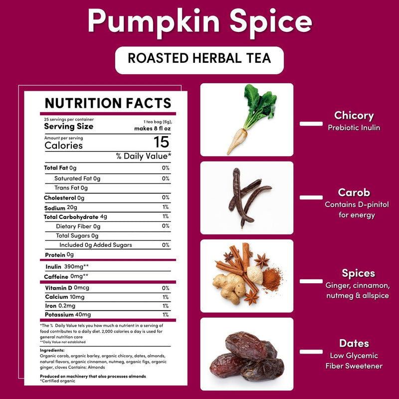 Load image into Gallery viewer, Teeccino - Pumpkin Spice Roasted Herbal Tea
