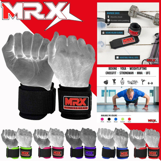 MRX - Weight Lifting Wrist Straps Lifting Wrap Gym Bodybuilding Workout