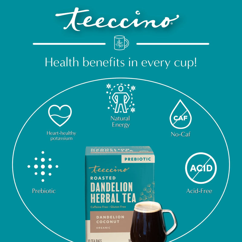 Load image into Gallery viewer, Teeccino - Dandelion Coconut Roasted Herbal Tea
