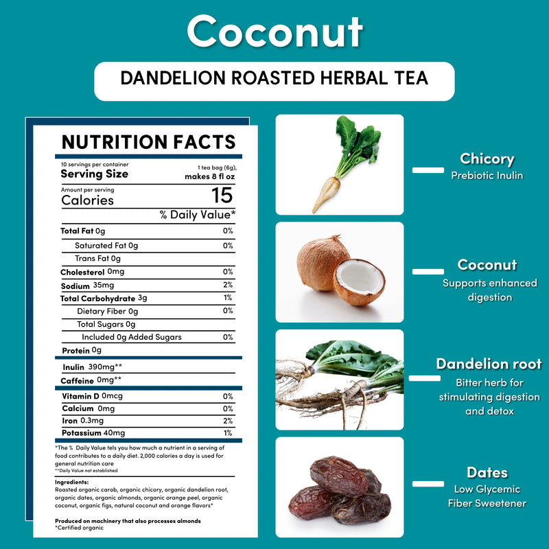 Load image into Gallery viewer, Teeccino - Dandelion Coconut Roasted Herbal Tea
