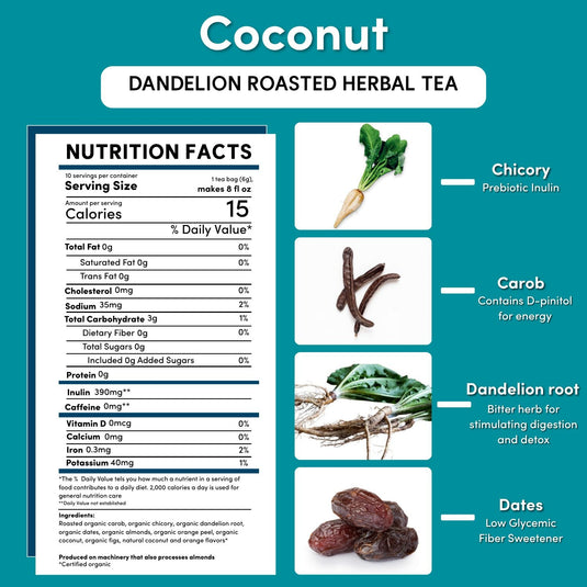 Teeccino - Dandelion Coconut Roasted Herbal Tea