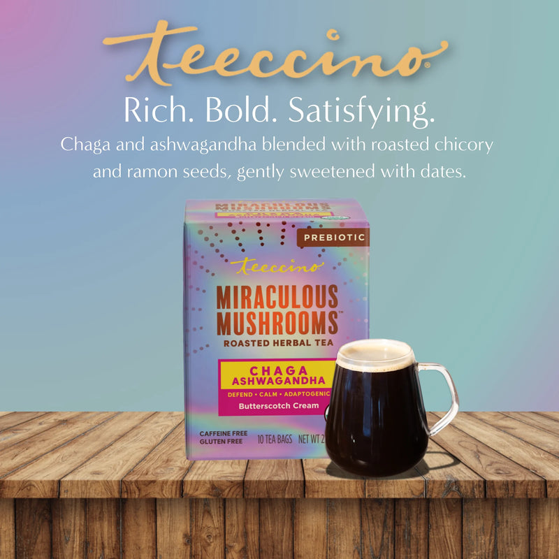 Load image into Gallery viewer, Teeccino - Chaga Ashwagandha Butterscotch Cream Mushroom Herbal Tea
