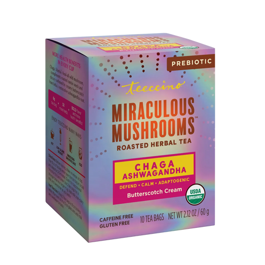 Teeccino - Chaga Ashwagandha Butterscotch Cream Mushroom Herbal Tea