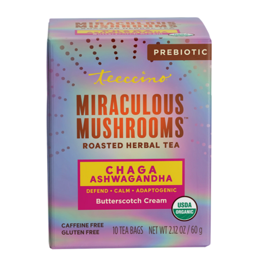 Teeccino - Chaga Ashwagandha Butterscotch Cream Mushroom Herbal Tea