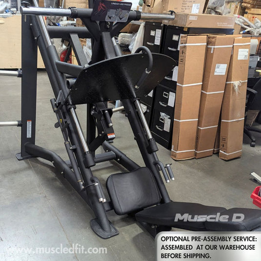 Muscle D Fitness - 45 Degree Linear Leg Press Machine - Adjustable Angle Back Pad