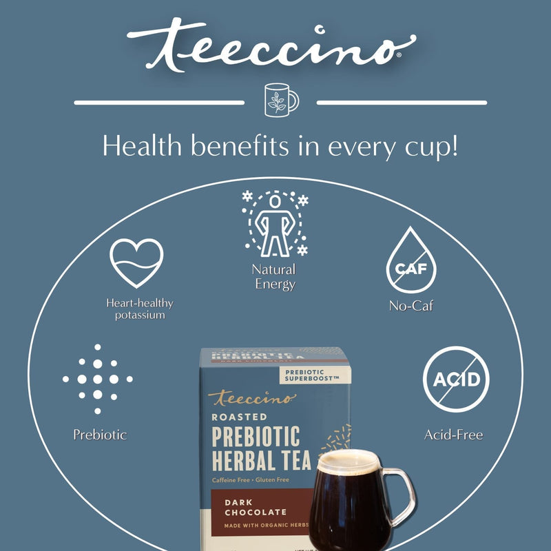 Load image into Gallery viewer, Teeccino - Dark Chocolate Prebiotic SuperBoost Herbal Tea
