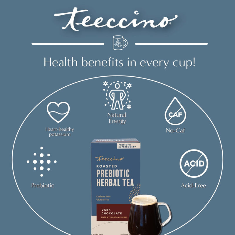 Load image into Gallery viewer, Teeccino - Dark Chocolate Prebiotic SuperBoost Herbal Tea
