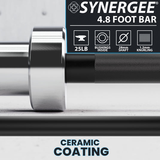 Synergee - 20 lb / 25 lb Olympic Barbell (4 ft / 4'8")