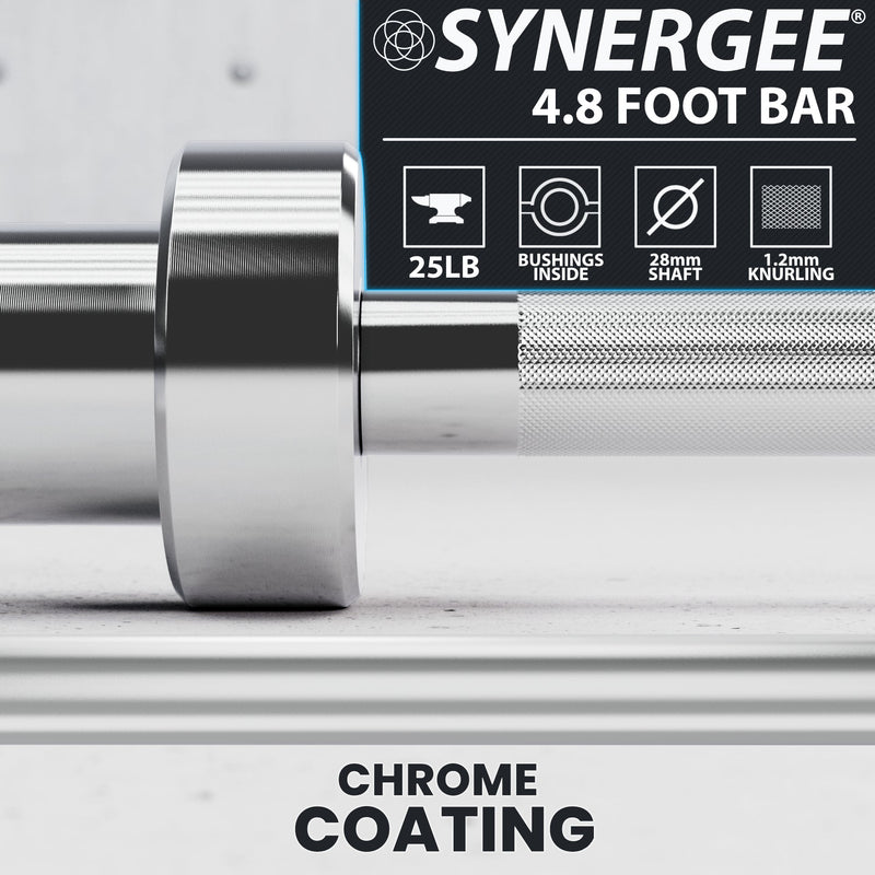 Load image into Gallery viewer, Synergee - 20 lb / 25 lb Olympic Barbell (4 ft / 4'8")
