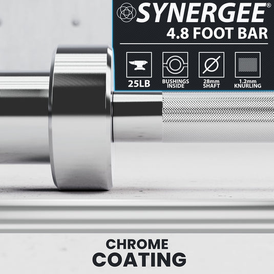 Synergee - 20 lb / 25 lb Olympic Barbell (4 ft / 4'8")