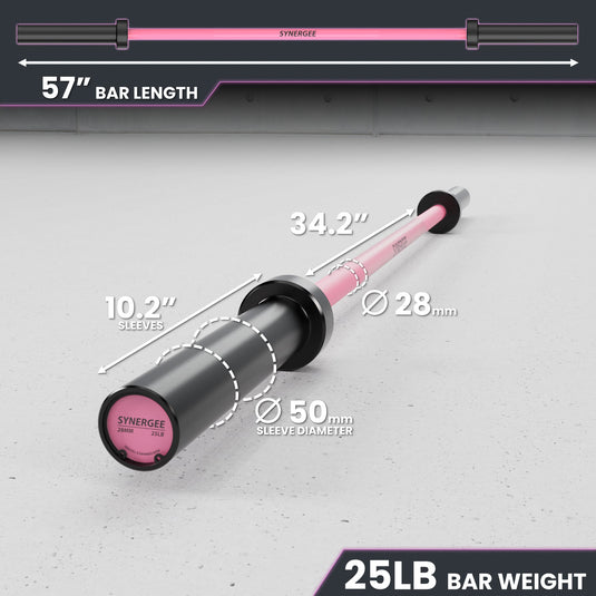 Synergee - 20 lb / 25 lb Olympic Barbell (4 ft / 4'8")