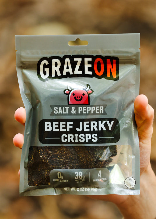 GrazeOn - Salt & Pepper Beef Crisps (2 oz)