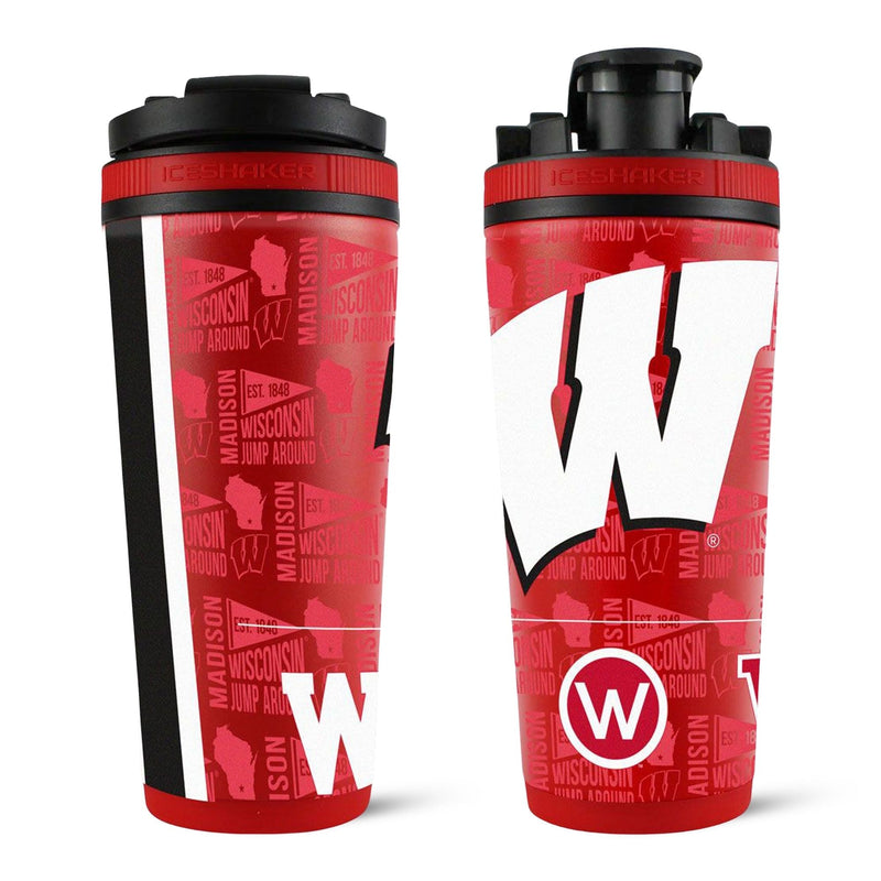 Load image into Gallery viewer, Ice Shaker - Officially Licensed University of Wisconsin 26oz Ice Shaker
