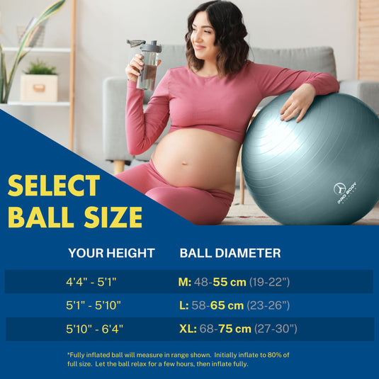 ProBody Pilates - Pregnancy Ball for Maternity, Labor and Birth. Includes Pregnancy Guide. (Lilac)