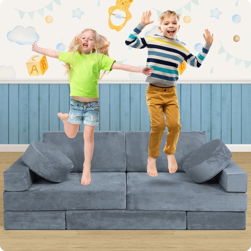 Load image into Gallery viewer, Lunix - LX15 14-Piece Modular Play Couch (Stone Gray)
