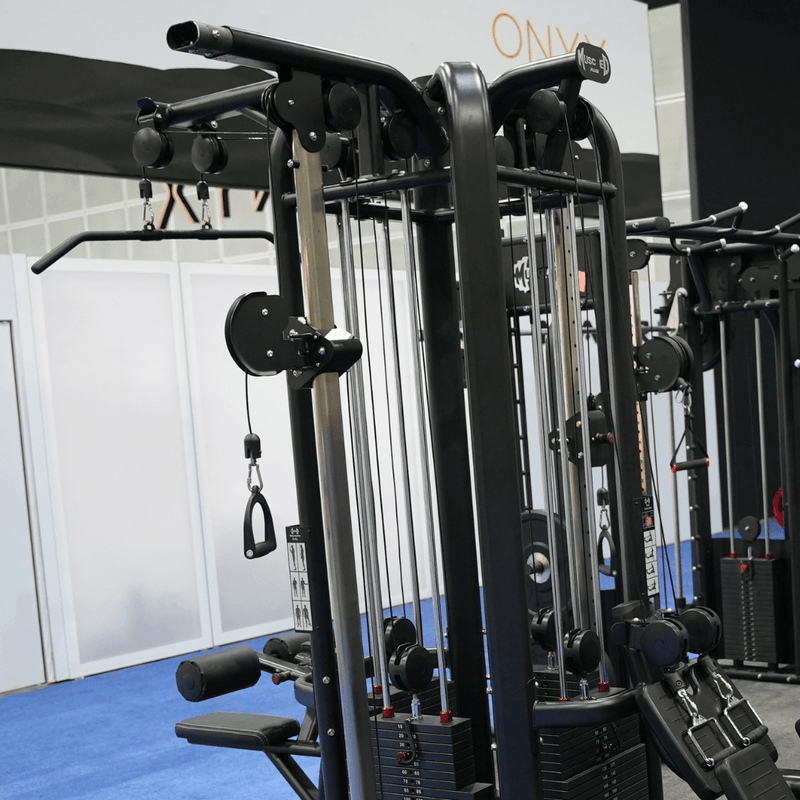 Load image into Gallery viewer, Muscle D Fitness - 4 Stack Megatron Deluxe Jungle Gym - Commercial Lat Pull, Low Row, Adj. Hi/Low Pulleys
