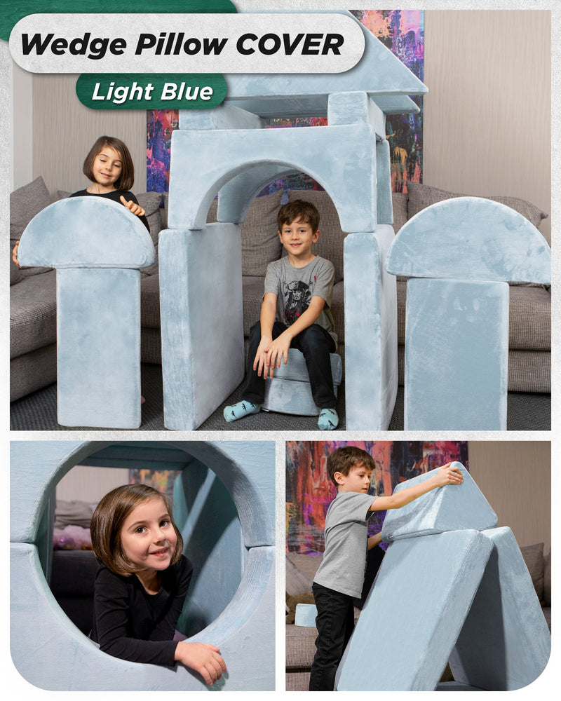 Load image into Gallery viewer, Lunix - LX15 14-Piece Play Couch Bundle (Stone Gray + Extra Serenity Blue Cover)
