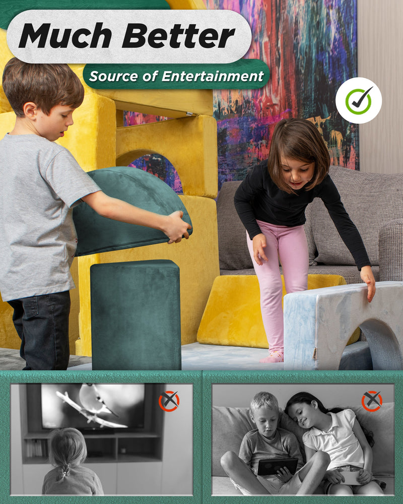 Load image into Gallery viewer, Lunix - LX15 14-Piece Modular Play Couch (Sage Teal)
