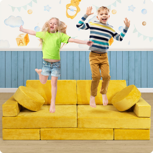 Lunix - LX15 14-Piece Modular Play Couch (Amber Yellow)