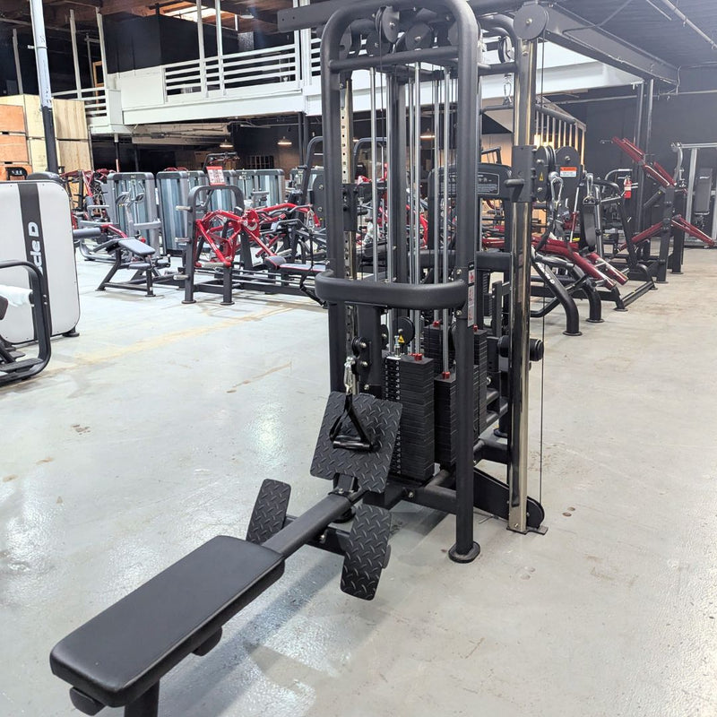 Load image into Gallery viewer, Muscle D Fitness - 4 Stack Megatron Standard Jungle Gym - 2 Colors - Low Row, Lat Pulldown, Single Handle Hi/low Pulley, Double Hi/Low Pulley
