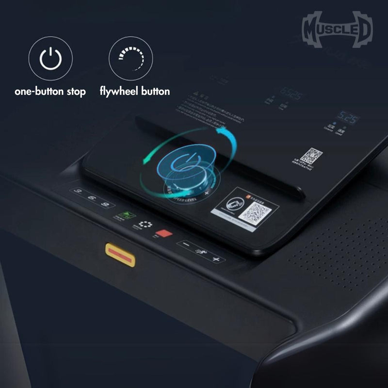 Load image into Gallery viewer, Muscle D Fitness - Light Commercial Folding Treadmill - LED Display - Heart Rate Monitor - Safety Clip
