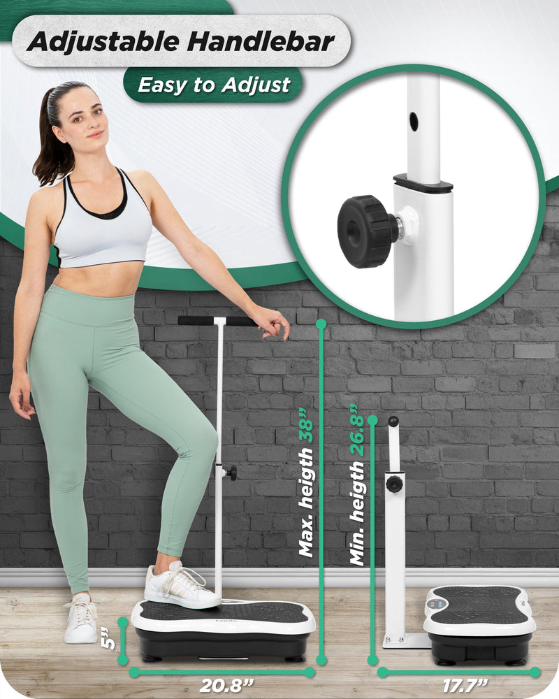 Load image into Gallery viewer, Lunix - LX18 Vibration Plate with Adjustable Handlebar (Pearl White)
