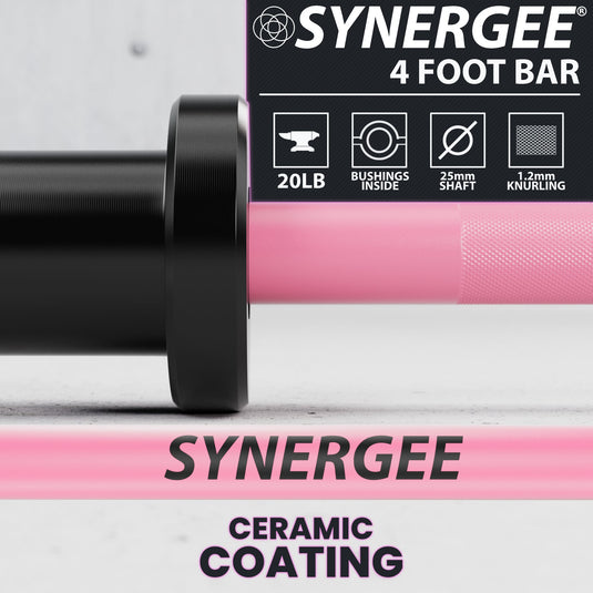 Synergee - 20 lb / 25 lb Olympic Barbell (4 ft / 4'8")